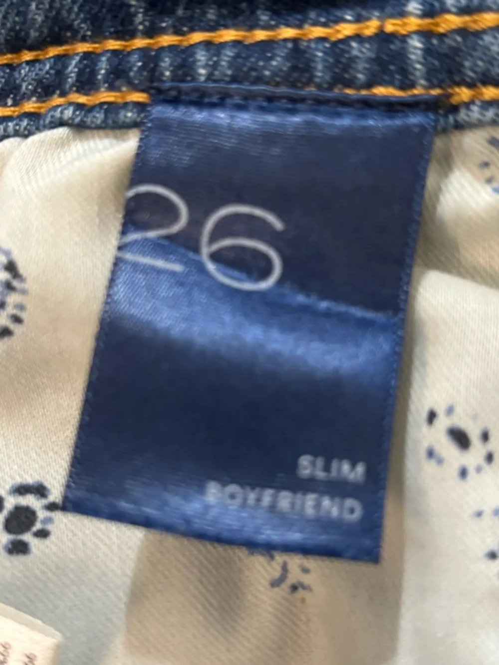 Pilcro Anthropologie Women’s Blue Patchwork Straight-Leg Boyfriend Jeans size 26 - Picture 8 of 14